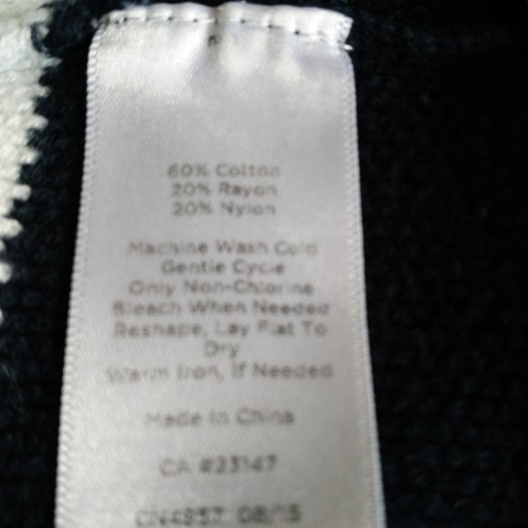 TALBOTS black white striped check contrast Size Xp - Picture 4 of 4